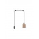 SCONCE-PENDANT SYSTEM 3m BRONZE-MATTE BLACK AND BROWN FABRIC SHADE