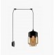 SCONCE PENDANT SYSTEM 3m MATTE BLACK METTAL AMBER GLASS