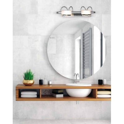 MIRROR LIGHT WITH DOUBLE SATIN GLASS AND CHROME FINISH