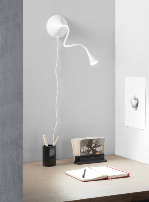 LAMPADA DA LETTURA LED NEWTON BIANCA 3W 240LM 4000K 13X51CM