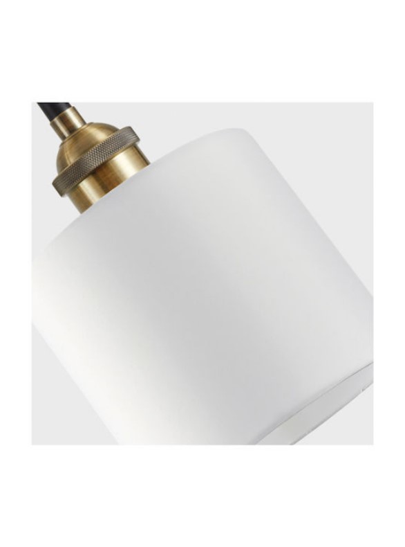 SCONCE-PENDANT SYSTEM 3m BRONZE-MATTE BLACK AND WHITE FABRIC SHADE