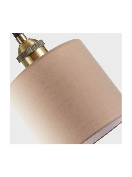 SCONCE-PENDANT SYSTEM 3m BRONZE-MATTE BLACK AND BROWN FABRIC SHADE