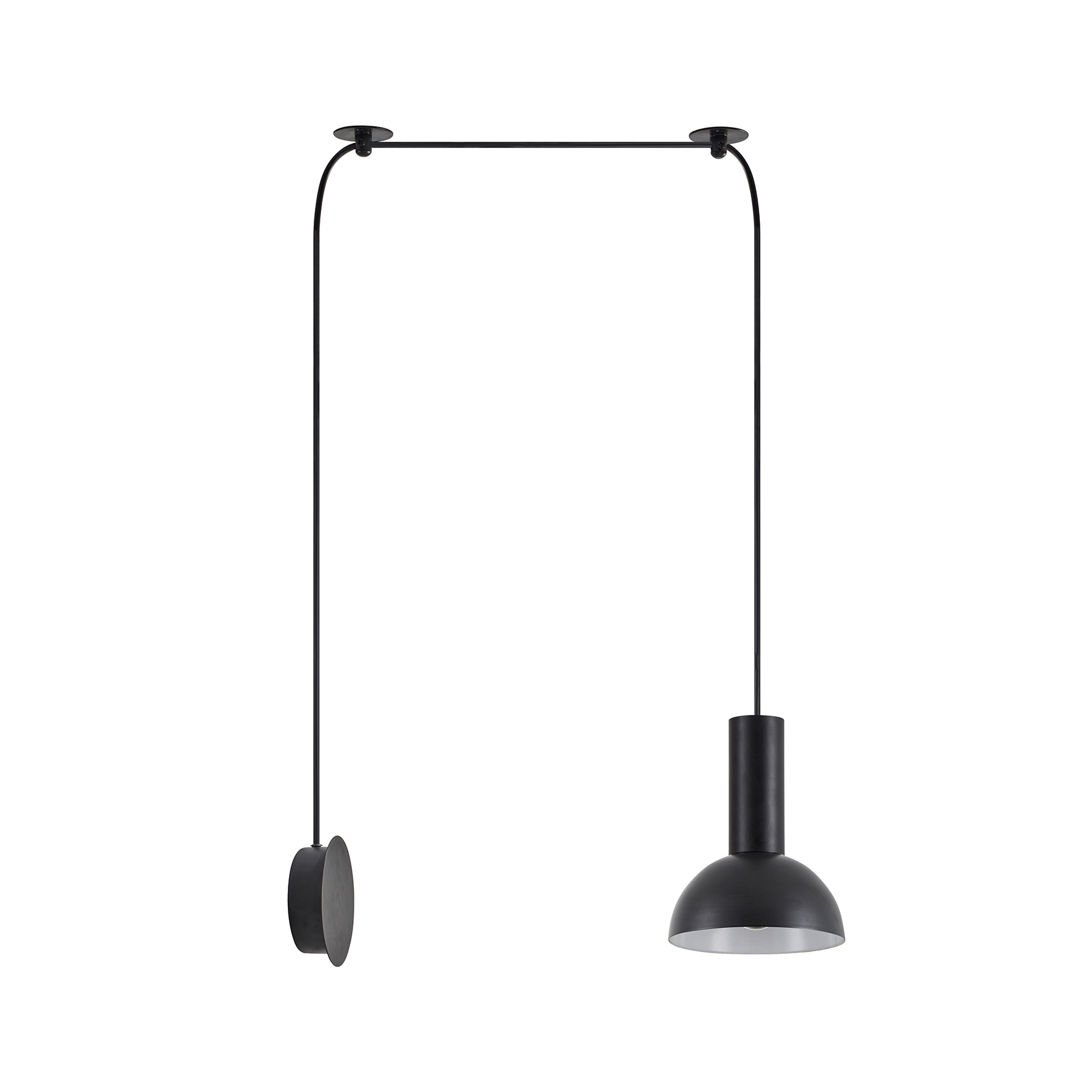 SCONCE PENDANT SYSTEM 3m MATTE BLACK METAL