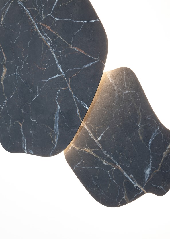 BACK-LIGHTED WALL FIXTURE MADE OF MARBLE 46x42cm HANDMADE IN ITALY
