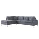 ΚΑΝΑΠΕΣ ΓΩΝΙΑ ΑΡΙΣΤΕΡΗ FB93087L ΥΦΑΣΜΑ ΓΚΡΙ 282x197x90Υ εκ.