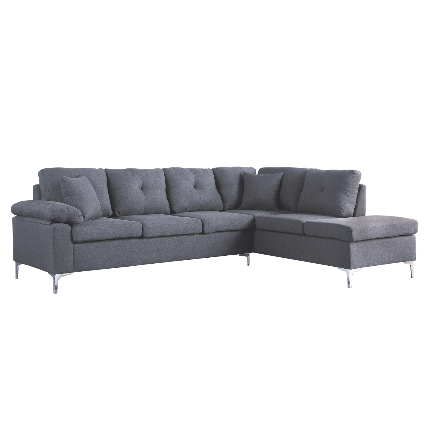 ΚΑΝΑΠΕΣ ΓΩΝΙΑ ΔΕΞΙΑ FB93087R ΥΦΑΣΜΑ ΓΚΡΙ 282x197x90Y εκ.