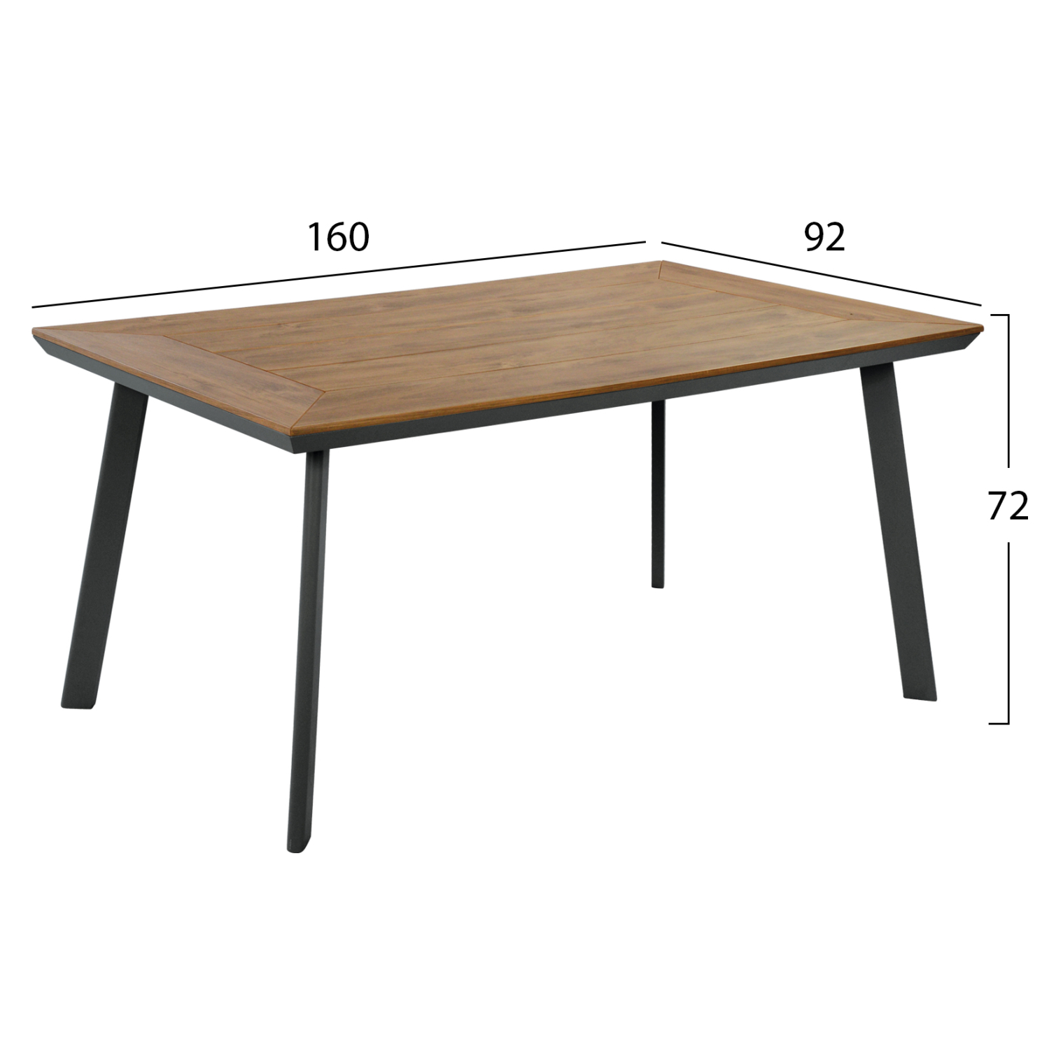 ΤΡΑΠΕΖΙ ΑΛΟΥΜΙΝΙΟΥ ΜΕ POLYWOOD FB95132.12 ΓΚΡΙ 160x92x72