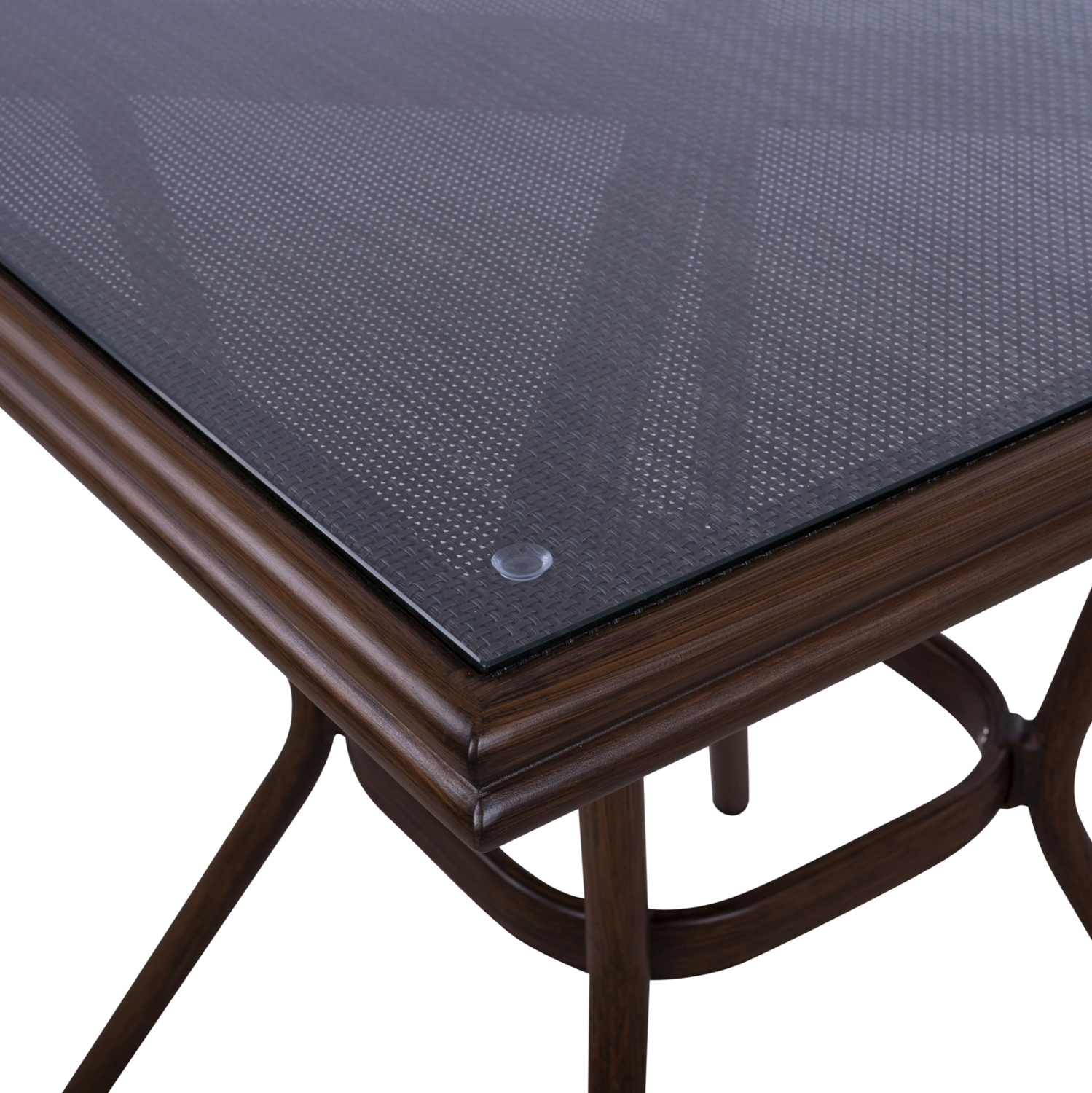 ΤΡΑΠΕΖΙ ΑΛΟΥΜΙΝΙΟΥ 70X70X76Υ ΜΕ ΟΨΗ BAMBOO FB95568.03 ΚΑΦΕ ΜΕ ΓΥΑΛΙ