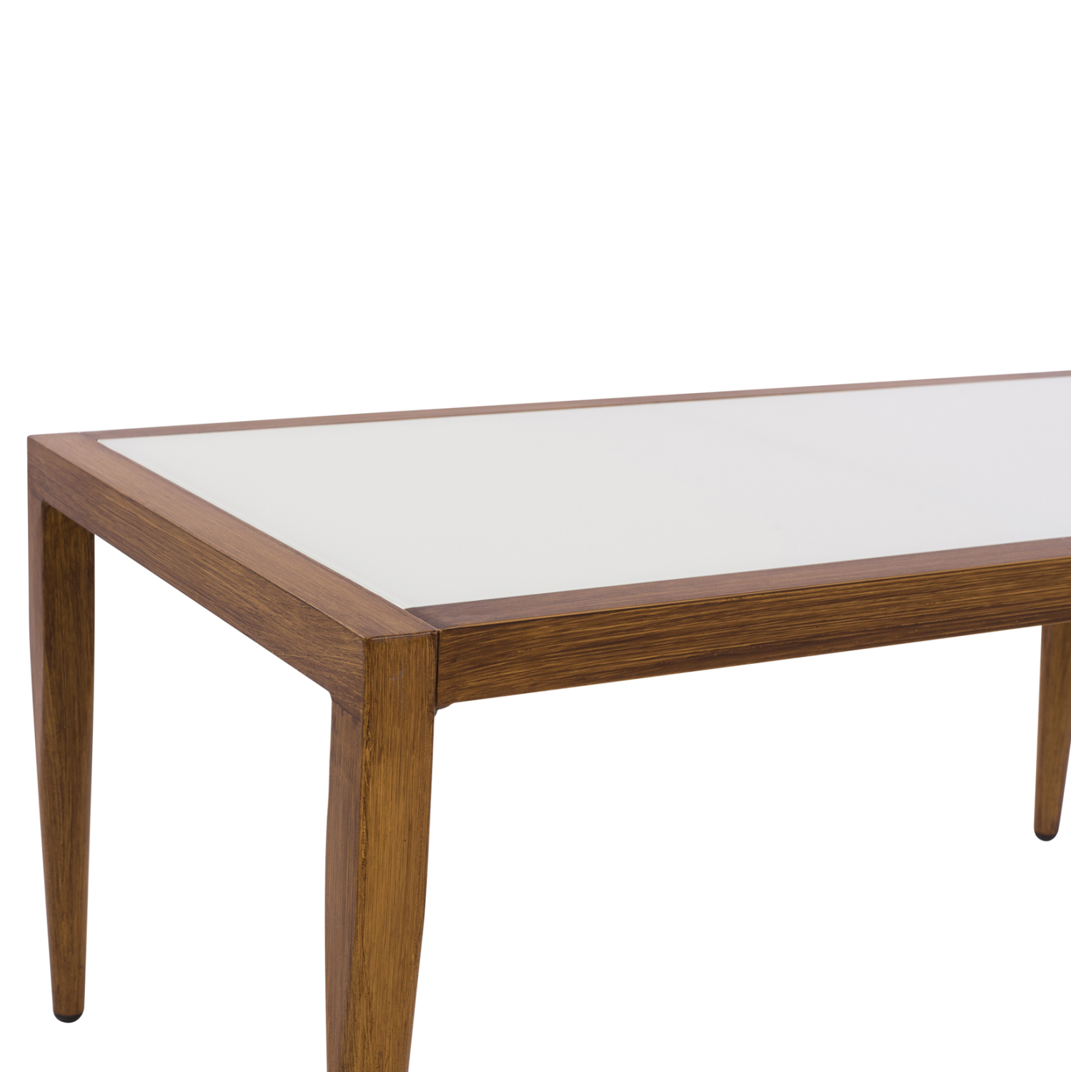 ΤΡΑΠΕΖΙ MEIR ΣΑΛΟΝΙΟΥ ΑΛΟΥΜΙΝΙΟΥ BAMBOO LOOK ΜΕ ΓΥΑΛΙ 100Χ58Χ46 FB95551.01