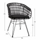 ΠΟΛΥΘΡΟΝΑ ΤΥΠΟΥ ΦΩΛΙΑ ΜΕΤΑΛΛΙΚΗ FB95456.02 ΜΕ WICKER ΜΑΥΡΟ 59Χ56,5Χ83Υ εκ.