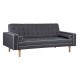 ΚΑΝΑΠΕΣ ΚΡΕΒΑΤΙ FB93150.01 ΓΚΡΙ ΜΕ 2 ΠΛΑΙΝΑ ΜΑΞΙΛΑΡΙΑ 222x97x80Y εκ.