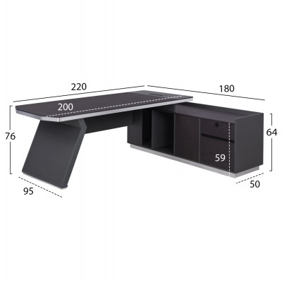 ΓΡΑΦΕΙΟ ΕΠΑΓΓΕΛΜΑΤΙΚΟ ΔΕΞΙΑ ΓΩΝΙΑ FB92084R 220X180X76Υ εκ.