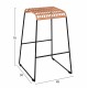 ΣΚΑΜΠΟ ΜΕΤΑΛΛΙΚΟ FB95641 ΜΕ WICKER ΣΕ ΜΠΕΖ ΑΠΟΧΡΩΣΗ 49x50x76 εκ.