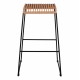 ΣΚΑΜΠΟ ΜΕΤΑΛΛΙΚΟ FB95641 ΜΕ WICKER ΣΕ ΜΠΕΖ ΑΠΟΧΡΩΣΗ 49x50x76 εκ.