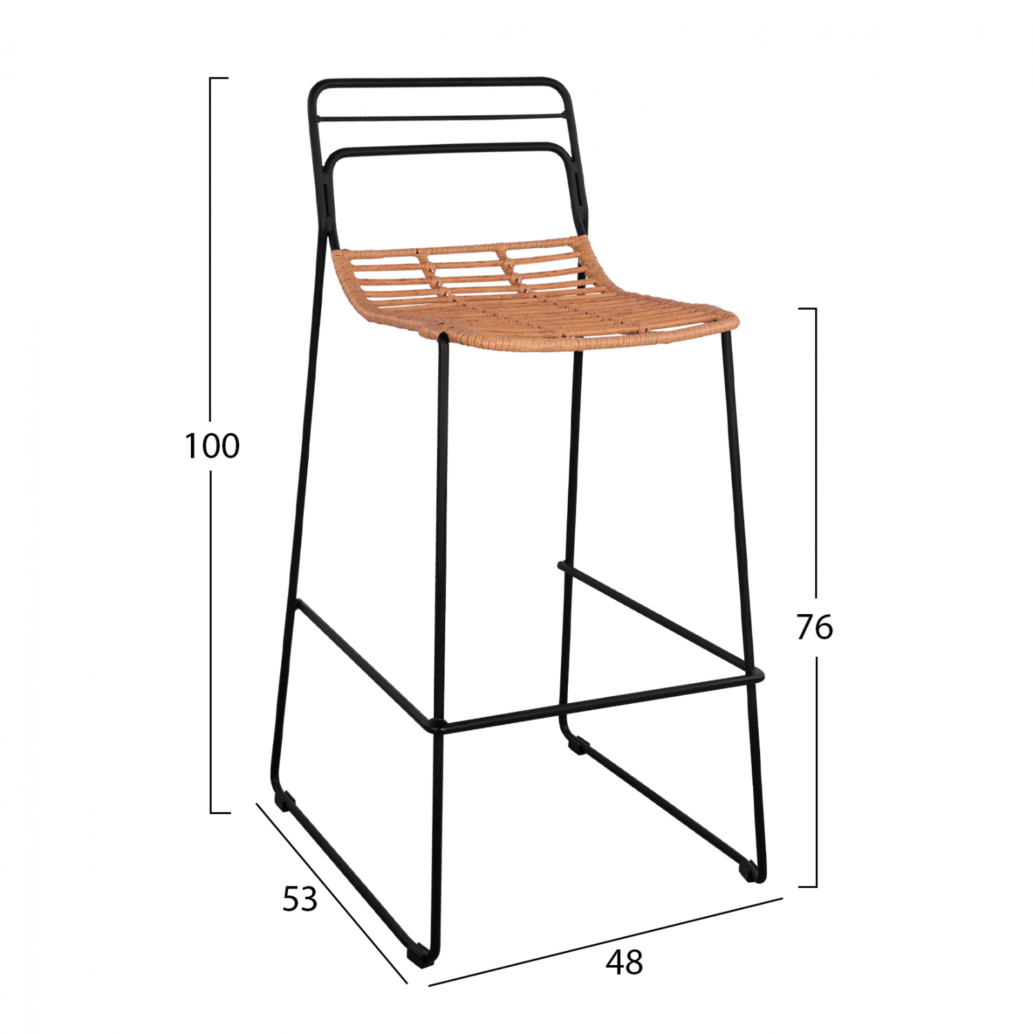 ΣΚΑΜΠΟ ΜΕΤΑΛΛΙΚΟ FB95642 ΜΕ WICKER ΣΕ ΜΠΕΖ ΑΠΟΧΡΩΣΗ 48x53x100 εκ.