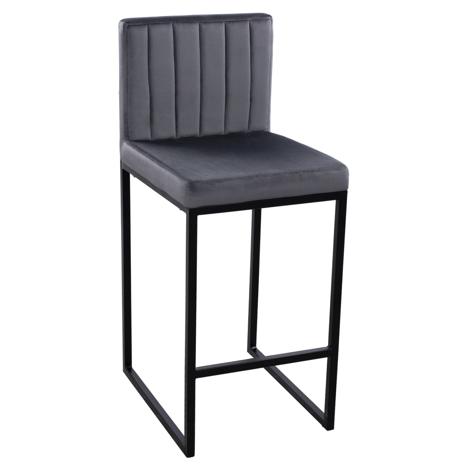 ΣΚΑΜΠΟ ΜΕΣΑΙΟΥ ΥΨΟΥΣ ΒΕΛΟΥΔΟ ΓΚΡΙ & ΜΑΥΡΟ ΜΕΤΑΛΛΙΚΟ ΣΚΕΛΕΤΟ FB98525.01 40x49x96Υ εκ.