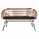 ΠΑΓΚΑΚΙ ΜΕΤΑΛΛΙΚΟ FB95692 ΜΕ WICKER ΜΑΥΡΟ ΜΠΕΖ 124x57x77Υ εκ.