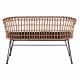 ΠΑΓΚΑΚΙ ΜΕΤΑΛΛΙΚΟ FB95692 ΜΕ WICKER ΜΑΥΡΟ ΜΠΕΖ 124x57x77Υ εκ.