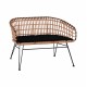 ΠΑΓΚΑΚΙ ΜΕΤΑΛΛΙΚΟ FB95692 ΜΕ WICKER ΜΑΥΡΟ ΜΠΕΖ 124x57x77Υ εκ.