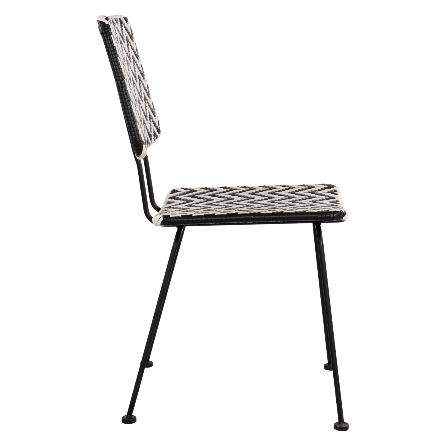 ΚΑΡΕΚΛΑ ΜΕΤΑΛΛΙΚΗ FB95693 ΜΕ WICKER ΜΑΥΡΟ ΛΕΥΚΟ 46x56x88Υ εκ.