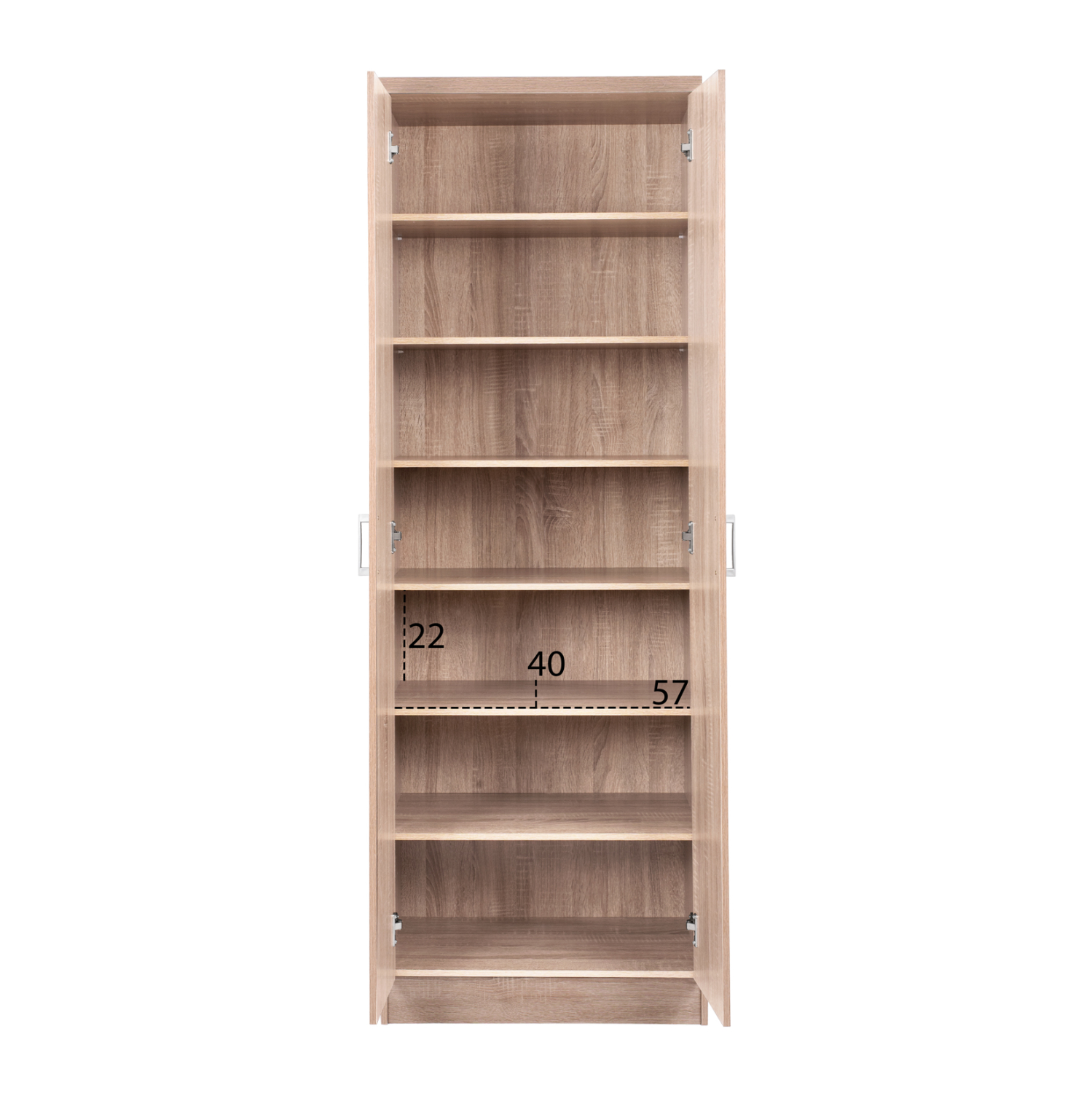 ΠΑΠΟΥΤΣΟΘΗΚΗ ΞΥΛΙΝΗ ΜΕ 6 ΡΑΦΙΑ 60X43X180.5εκ. SONAMA FB92379.02