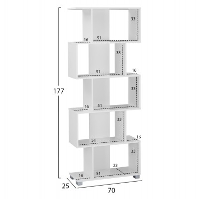 ΒΙΒΛΙΟΘΗΚΗ ΜΕΛΑΜΙΝΗΣ FB92385.04 ΛΕΥΚΗ 70x25x177 εκ.