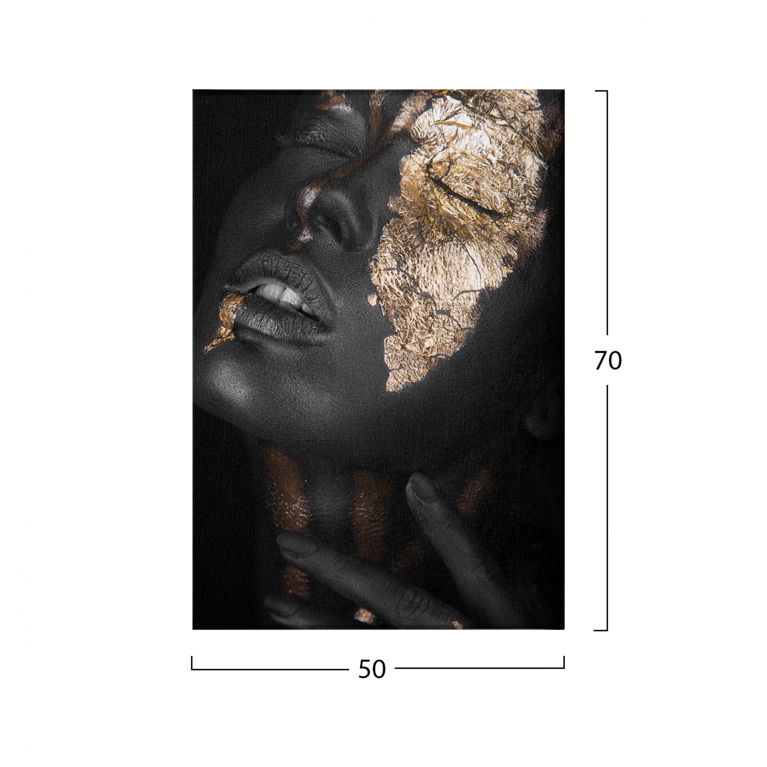 ΠΙΝΑΚΑΣ ΚΑΜΒΑΣ DARK SKINNED GIRL WITH GOLD MAKEUP FB97196.01 50X3X70 εκ.