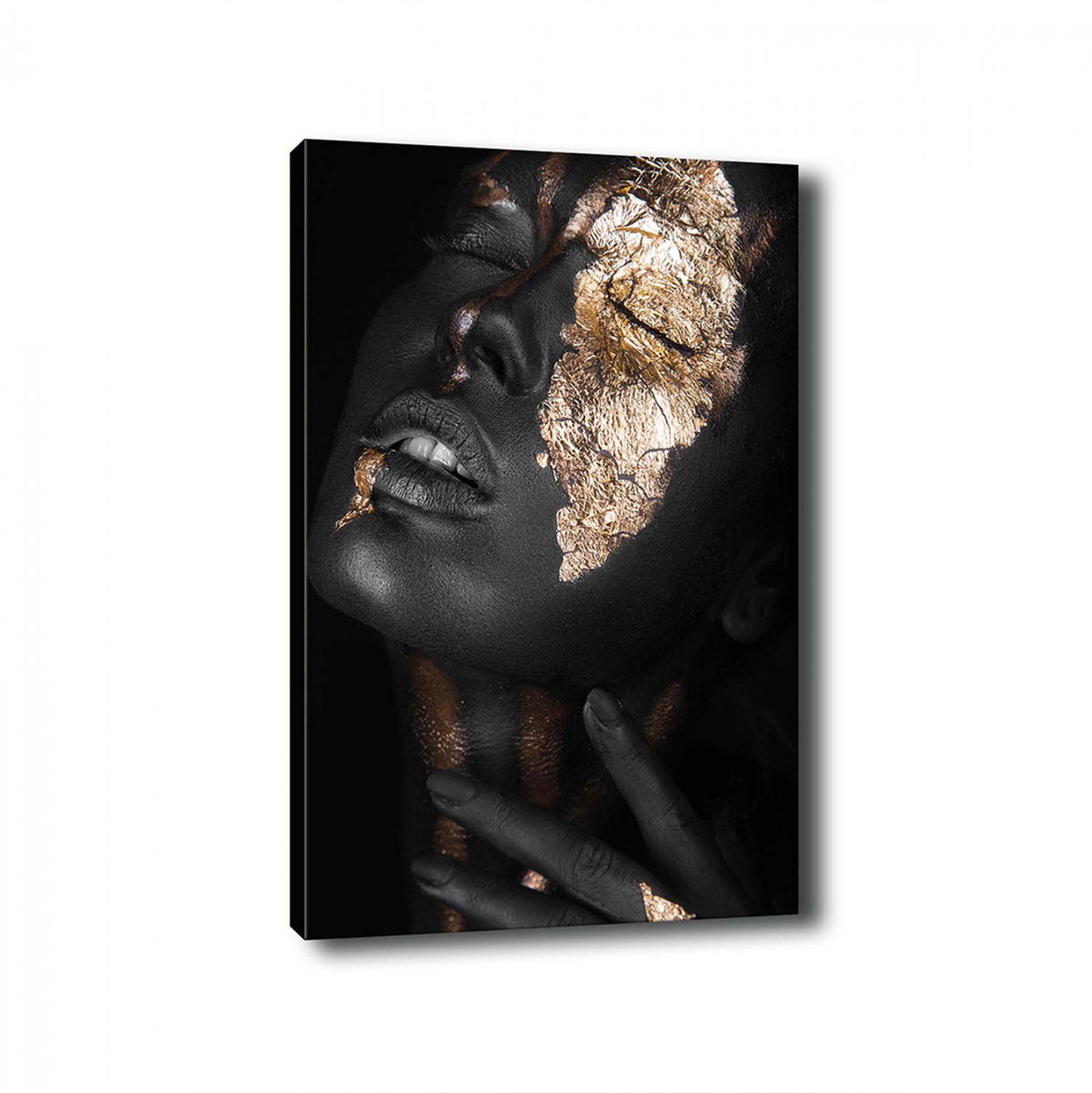 ΠΙΝΑΚΑΣ ΚΑΜΒΑΣ DARK SKINNED GIRL WITH GOLD MAKEUP FB97196.01 50X3X70 εκ.