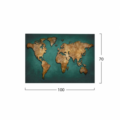 ΠΙΝΑΚΑΣ ΚΑΜΒΑΣ WORLD MAP FB97197.01 100X3X70 εκ.