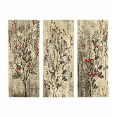 ΠΙΝΑΚΑΣ ΤΡΙΠΤΥΧΟ MDF RED FLOWERS AND BERRIES FB97204.01 60x50x0,3 εκ.