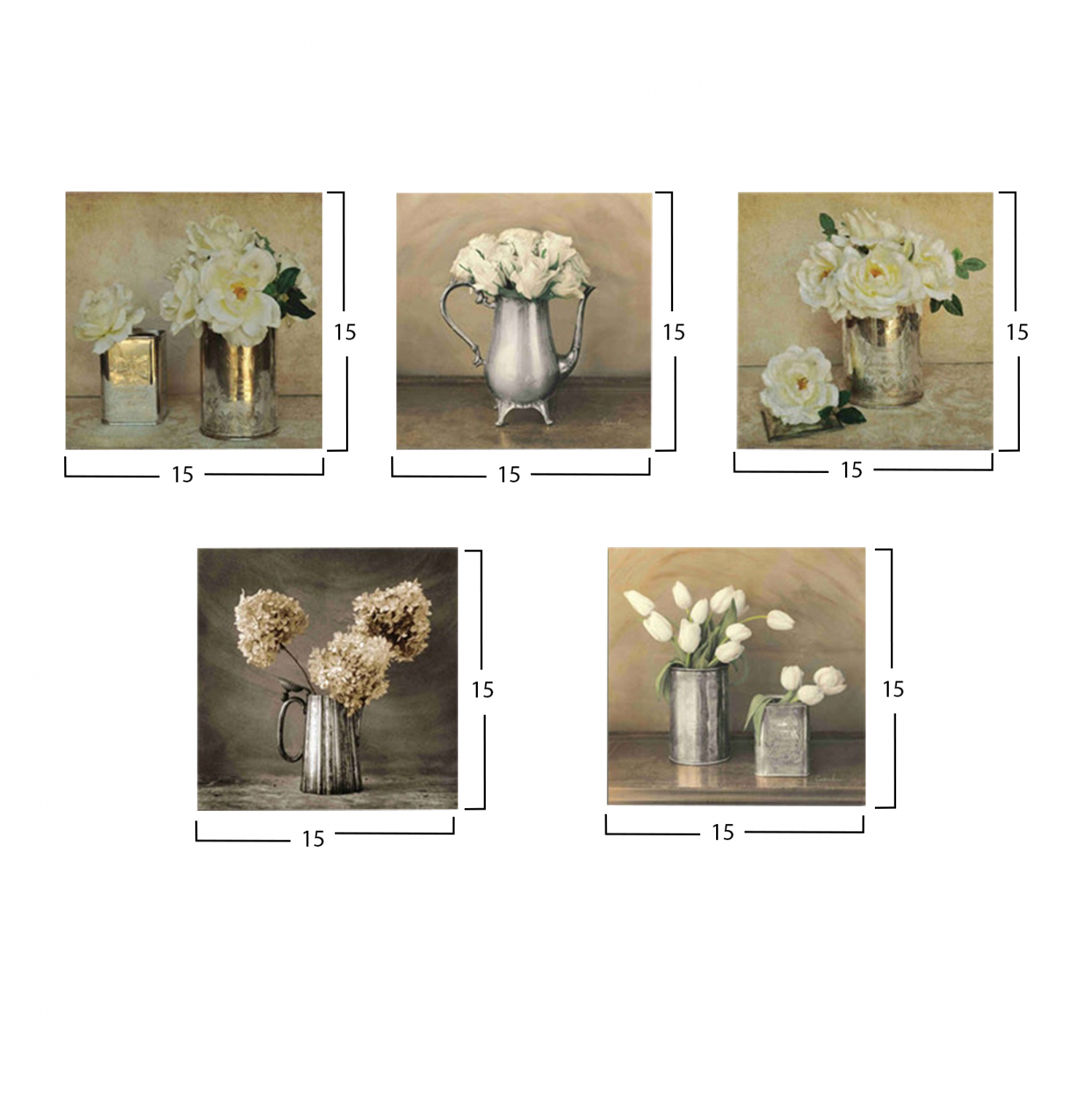 ΠΙΝΑΚΑΣ ΠΕΝΤΑΠΤΥΧΟ MDF ROMANTIC FLOWERS FB97205.02 75X0,3X15 εκ.