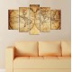 ΠΕΝΤΑΠΤΥΧΟΣ ΠΙΝΑΚΑΣ MDF VINTAGE WORLD MAP HM97206.06 100X60x0,3 εκ.