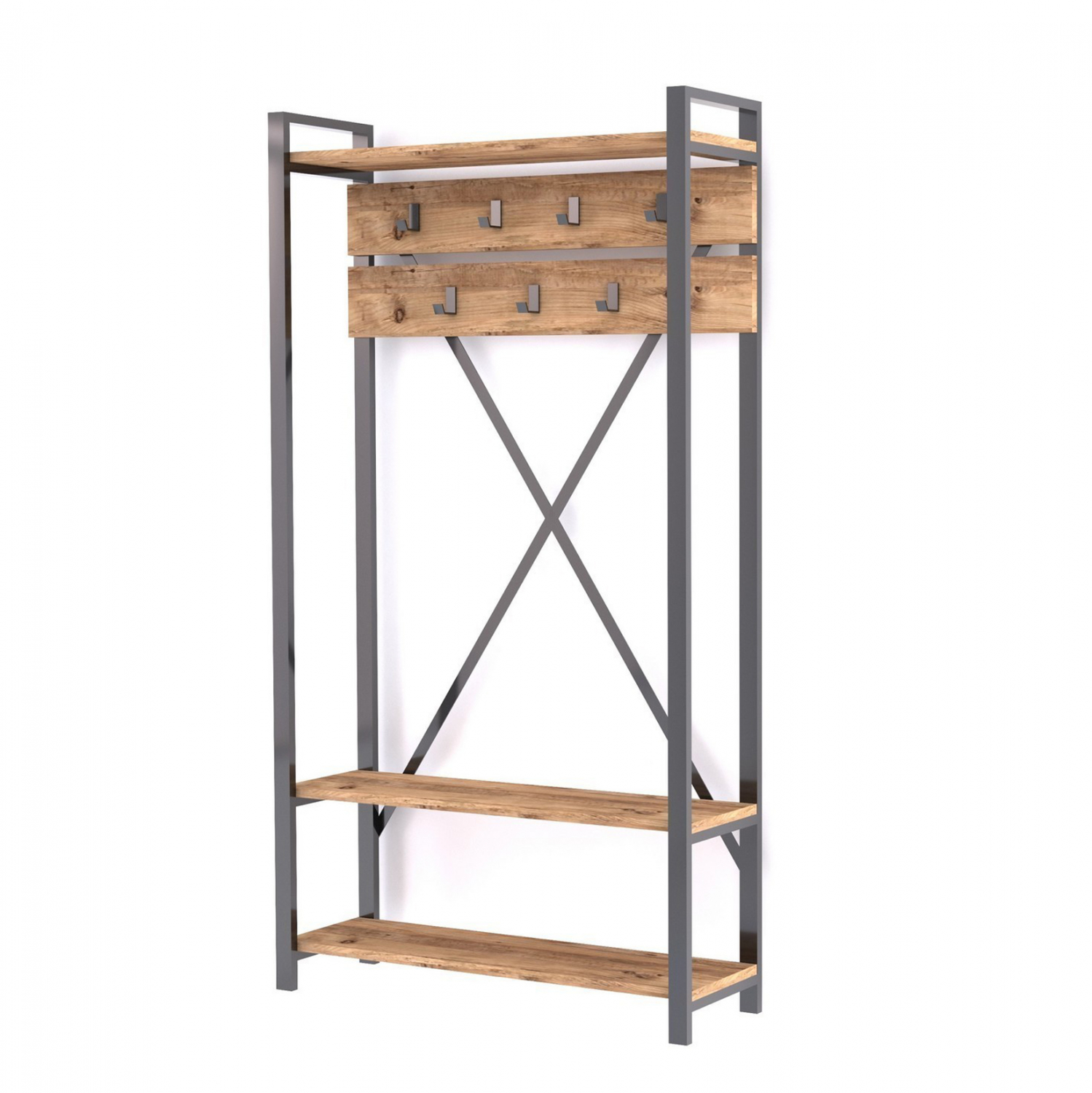 ΕΠΙΠΛΟ ΕΙΣΟΔΟΥ FB98943.01 NATURAL WOOD & ΜΑΥΡΟ  90x34x180 εκ.