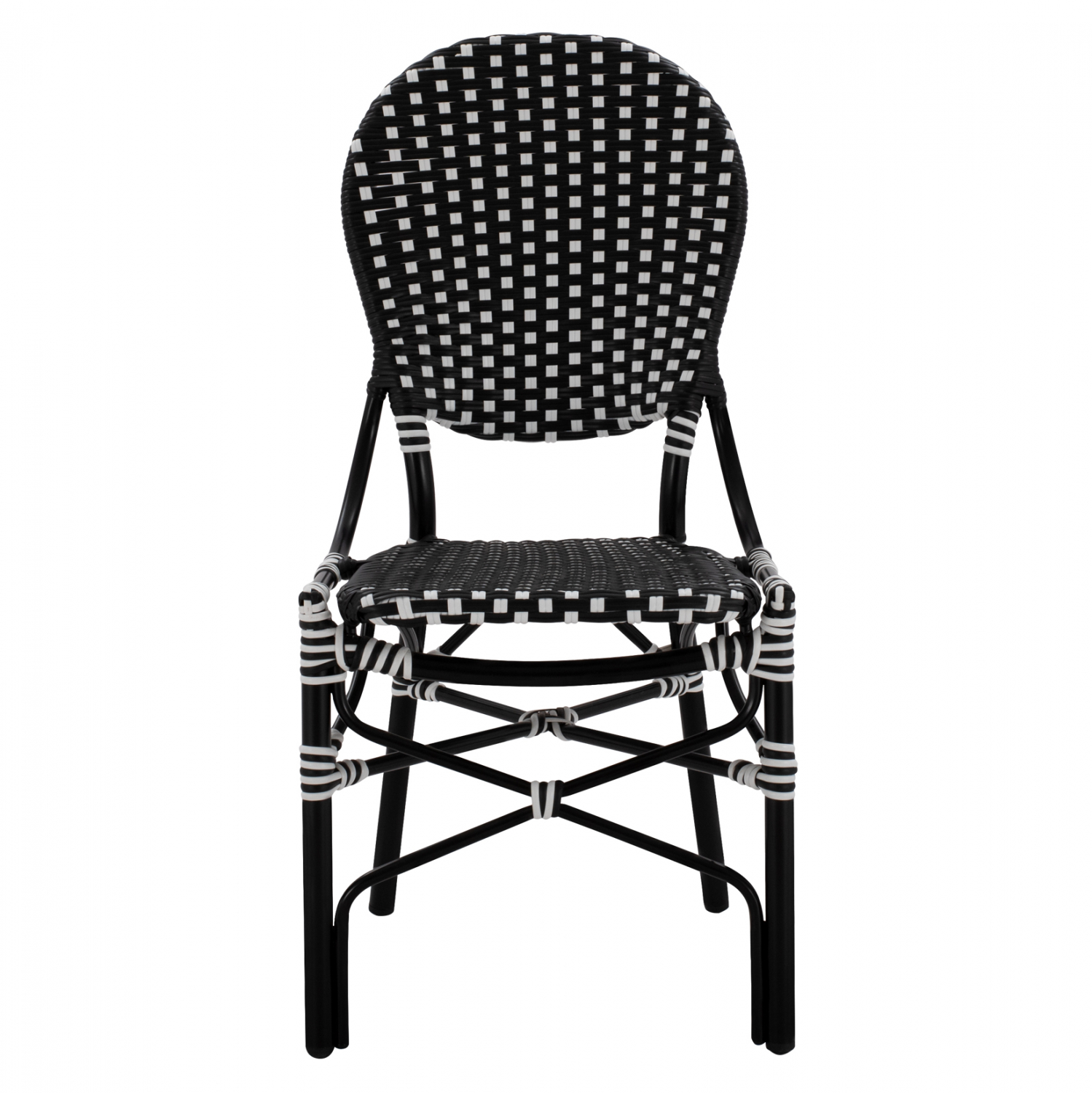 ΚΑΡΕΚΛΑ ΑΛΟΥΜΙΝΙΟΥ BAMBOO LOOK ΜΕ WICKER ΜΑΥΡΟ ΛΕΥΚΟ FB95792.02 46x60x96 εκ.