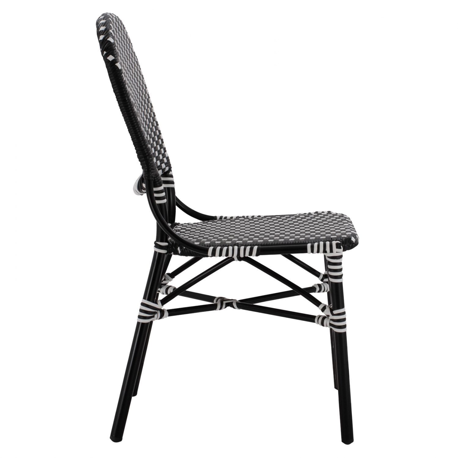 ΚΑΡΕΚΛΑ ΑΛΟΥΜΙΝΙΟΥ BAMBOO LOOK ΜΕ WICKER ΜΑΥΡΟ ΛΕΥΚΟ FB95792.02 46x60x96 εκ.