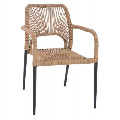 ΠΟΛΥΘΡΟΝΑ ΑΛΟΥΜΙΝΙΟY FB95771.02 ΓΚΡΙ ΜΕ P.E.TWIST RATTAN ΜΠΕΖ 55x63x82Y εκ.