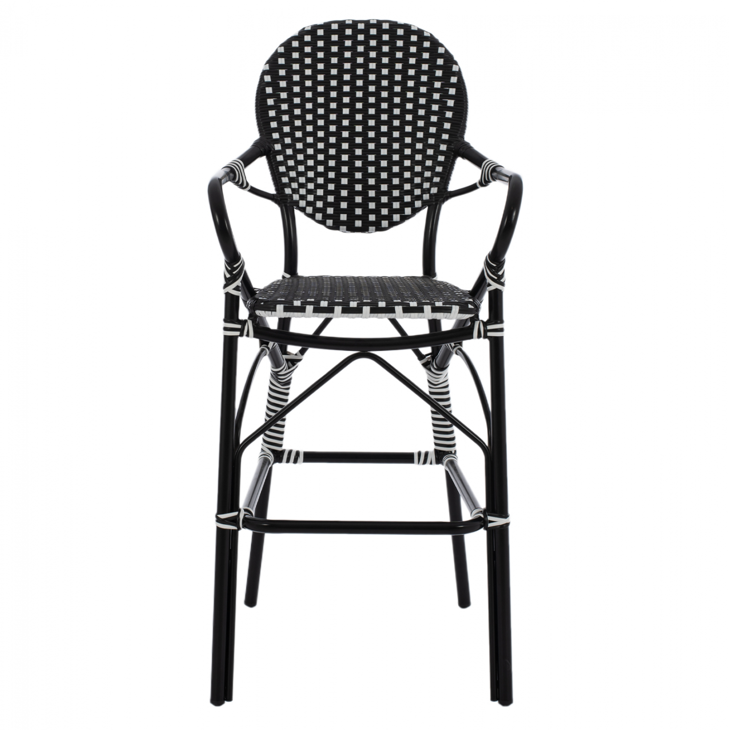 ΣΚΑΜΠΟ ΑΛΟΥΜΙΝΙΟΥ BAMBOO LOOK ΜΕ WICKER ΜΑΥΡΟ ΛΕΥΚΟ FB95794.02 56x60x126 εκ.