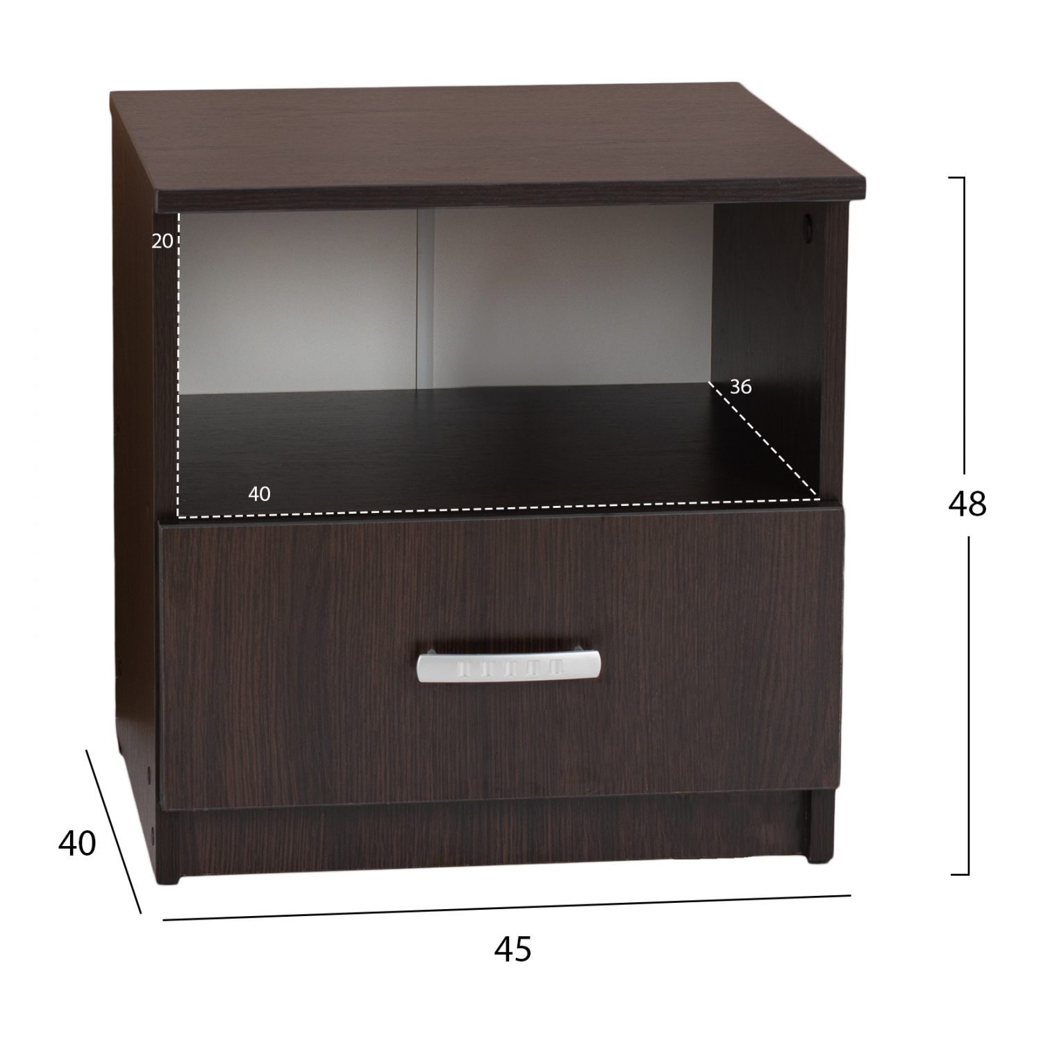 ΚΟΜΟΔΙΝΟ ΜΕ ΣΥΡΤΑΡΙ WENGE FB92431.02 45X40X48Yεκ.