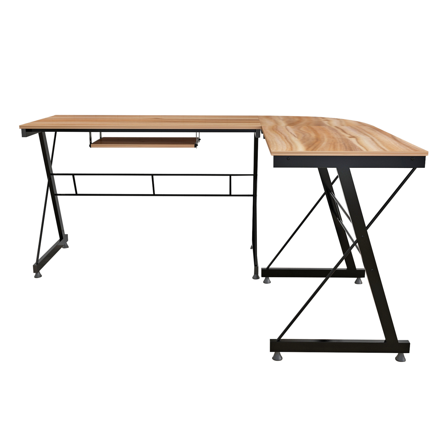ΓΩΝΙΑΚΟ ΓΡΑΦΕΙΟ WALNUT ΕΠΙΦΑΝΕΙΑ ΜΕ ΜΕΤΑΛΛΙΚΟ ΣΚΕΛΕΤΟ FB92127.02 158Χ120Χ74εκ.