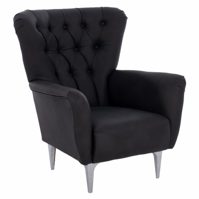 ΠΟΛΥΘΡΟΝΑ ΜΠΕΡΖΕΡΑ Τ. CHESTERFIELD ΣΕ ΧΡΩΜΑ ΜΑΥΡΟ FB99217.01 87x88x100 εκ.