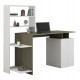 ΓΡΑΦΕΙΟ ΜΕ ΒΙΒΛΙΟΘΗΚΗ ΜΕΛΑΜΙΝΗ OLIVE GREY ΛΕΥΚΟ 146,3x55x128,8Υεκ.FB98886.11