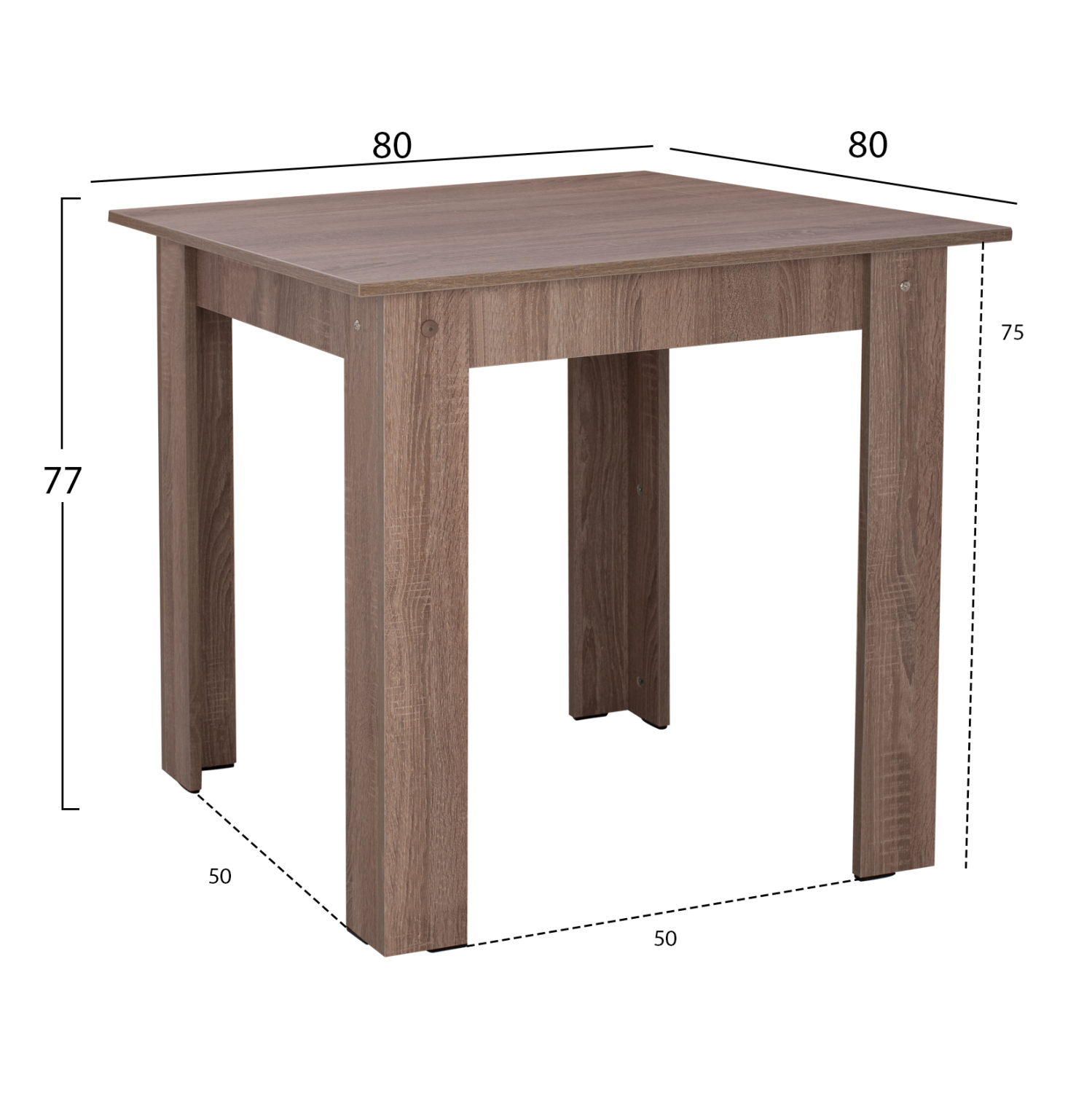 ΤΡΑΠΕΖΙ ΚΟΥΖΙΝΑΣ FB92427.05, SONOMA OAK TRUFFLE, 80x80x77εκ.