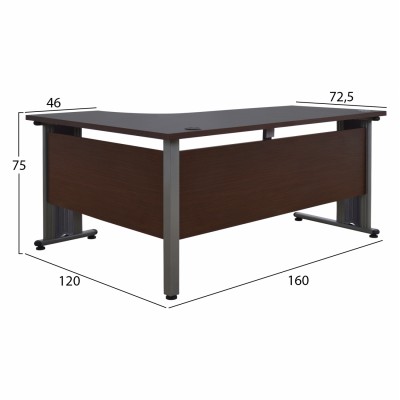 ΓΡΑΦΕΙΟ ΕΠΑΓΓΕΛΜΑΤΙΚΟ FB92043.02R WENGE ΜΕ ΔΕΞΙΑ ΓΩΝΙΑ 160X120X75