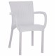 ΠΟΛΥΘΡΟΝΑ ΠΟΛΥΠΡΟΠΥΛΕΝΙΟΥ RATTAN ΠΟΔΙ ALU FB95591.01 ΧΡΩΜΑ ΛΕΥΚΟ 60x60x82 cm