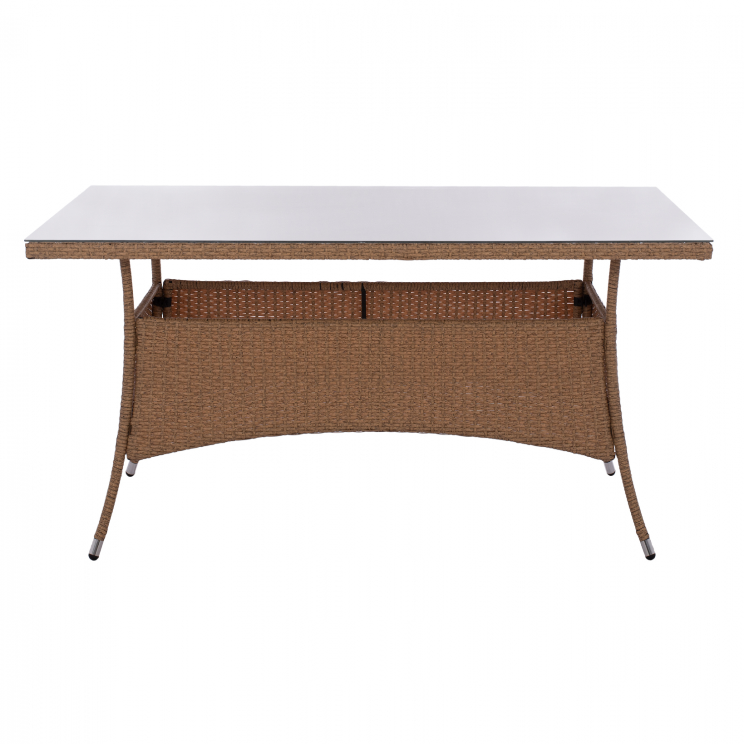 ΤΡΑΠΕΖΙ ΜΕΤΑΛΛΙΚΟ RATTAN ΜΠΕΖ ΚΑΦΕ FB95507.02 150x90x75 εκ.