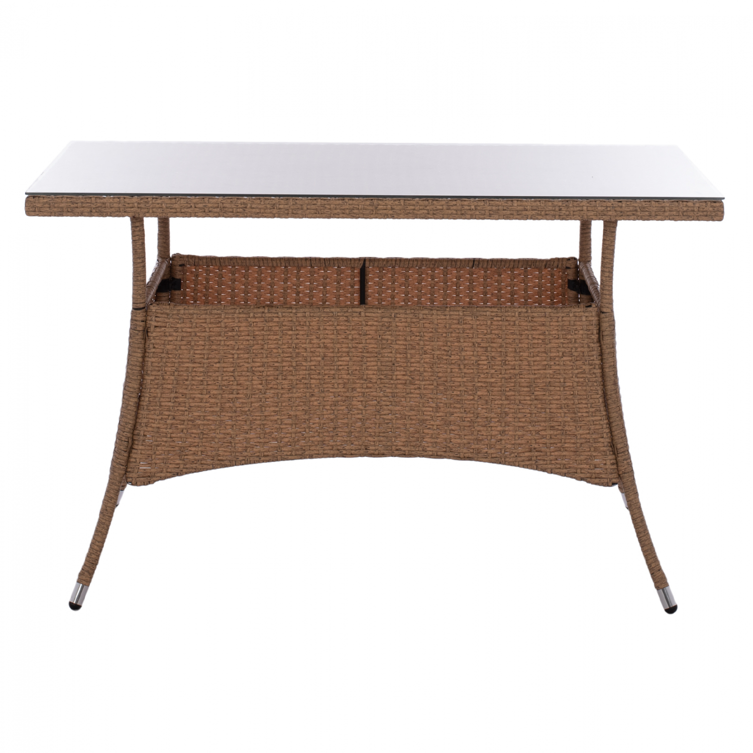 ΤΡΑΠΕΖΙ ΜΕΤΑΛΛΙΚΟ RATTAN ΜΠΕΖ ΚΑΦΕ FB95141.32 120x70x75Υ εκ.