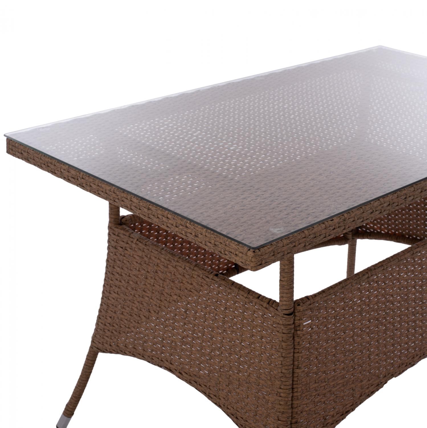 ΤΡΑΠΕΖΙ ΜΕΤΑΛΛΙΚΟ RATTAN ΜΠΕΖ ΚΑΦΕ FB95141.32 120x70x75Υ εκ.