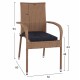 ΣΕΤ ΤΡΑΠΕΖΑΡΙΑΣ 5ΤΜΧ ΤΡΑΠ. 150Χ90 & ΠΟΛΥΘΡΟΝΕΣ WICKER RATTAN ΜΠΕΖ ΚΑΦΕ FB911713.02