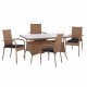ΣΕΤ ΤΡΑΠΕΖΑΡΙΑΣ 5ΤΜΧ ΤΡΑΠ. 150Χ90 & ΠΟΛΥΘΡΟΝΕΣ WICKER RATTAN ΜΠΕΖ ΚΑΦΕ FB911713.02