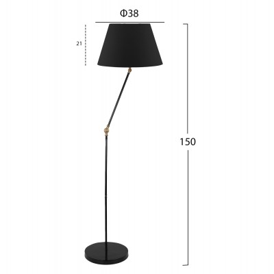 ΦΩΤΙΣΤΙΚΟ ΔΑΠΕΔΟΥ ΜΕΤΑΛΛΙΚΟ ΜΑΥΡΟ FB97611.01 Φ38x150 εκ.